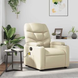 A Reliable Cream Faux Leather Massage Recliner for Your Home
