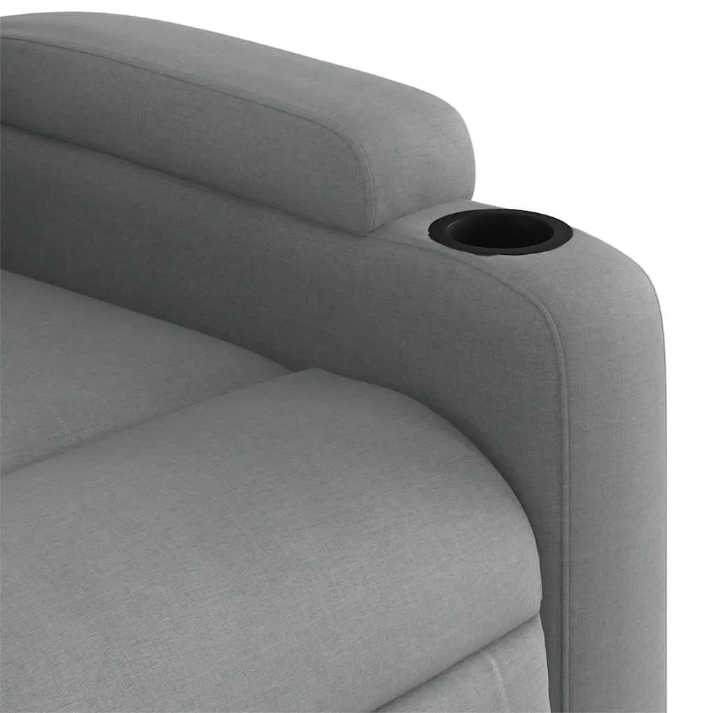 Massage Recliner Chair Grey Fabric Manual Recline Vibration Armchair Footrest