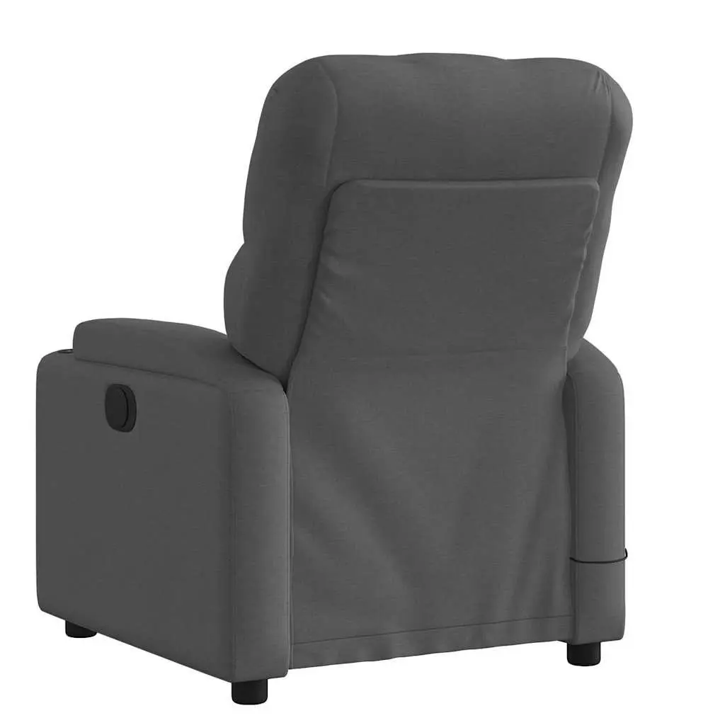 Recliner Chair Manual Vibration Massage Fabric Armchair Grey Lounge