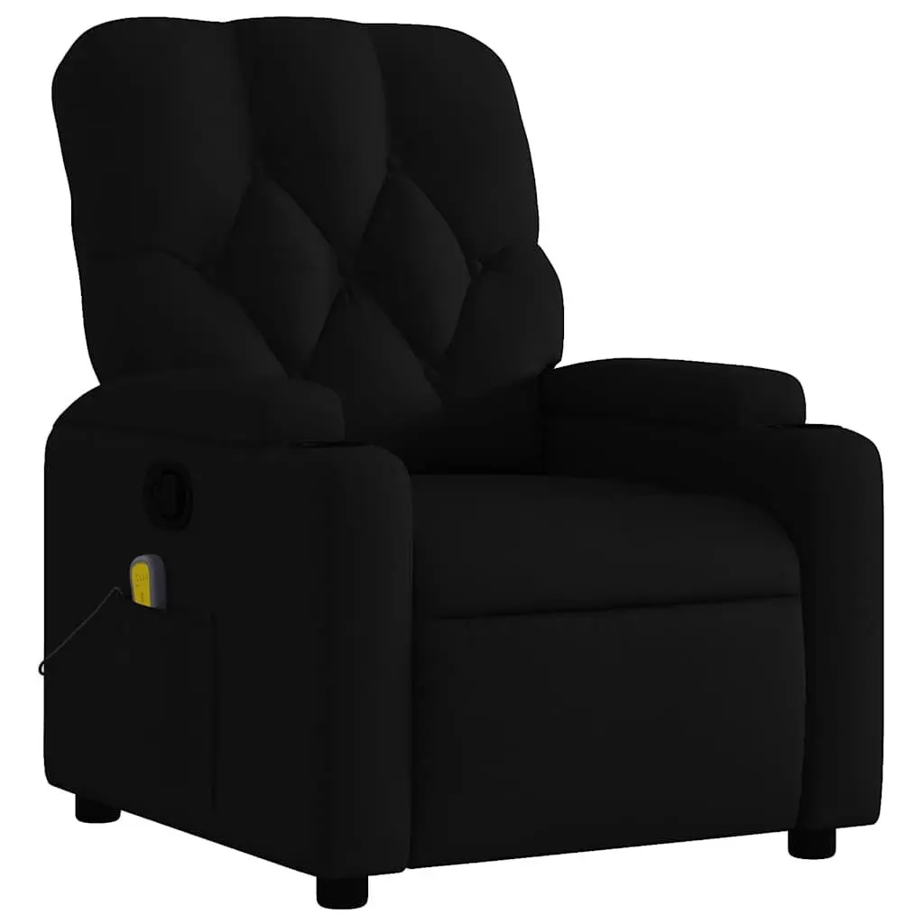 Recliner Chair Manual Massage Black Fabric Vibration Armchair Lounge