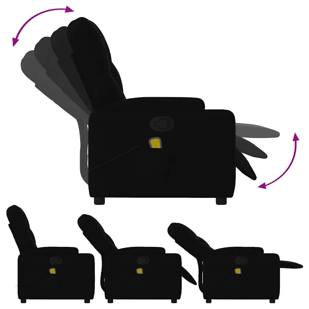 Recliner Chair Manual Massage Black Fabric Vibration Armchair Lounge