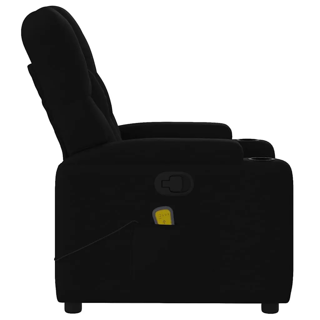 Recliner Chair Manual Massage Black Fabric Vibration Armchair Lounge