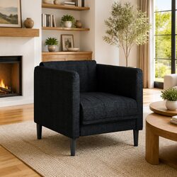 Comfortable Black Fabric Armchair for Your Living Space