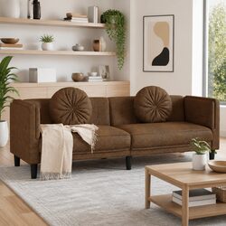 Reliable Comfort with Brown Faux Suede Sofa