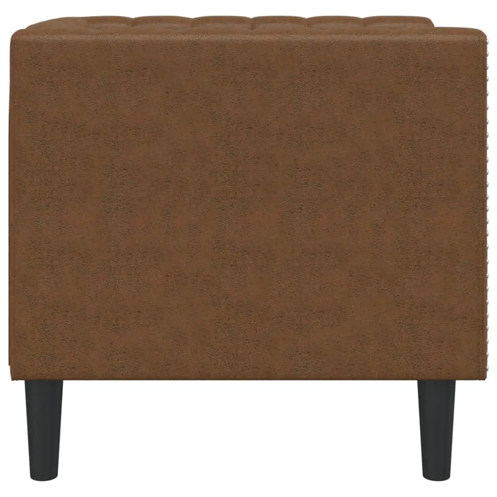 Chesterfield Sofa Chair Brown Button Tufted Armchair Home Lounge Seating