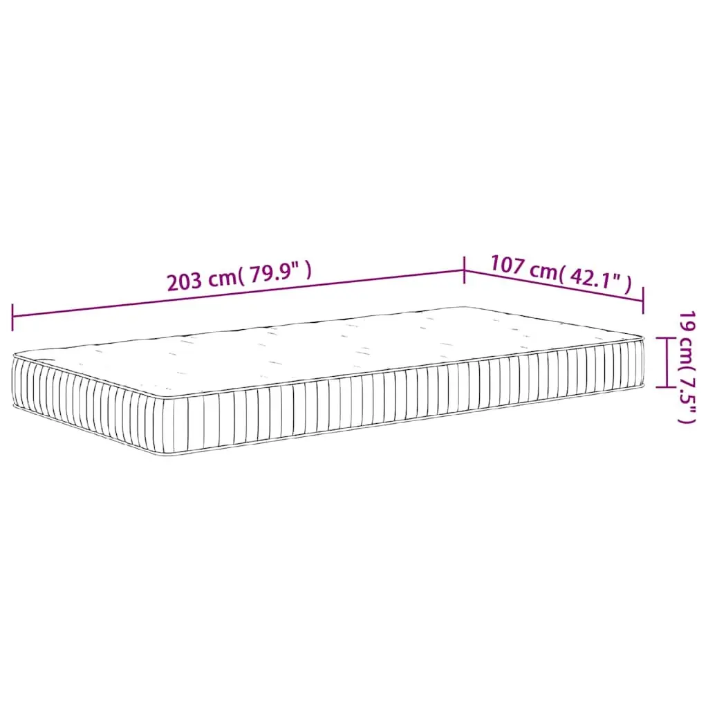 King Single Pocket Spring Mattress 107x203 cm