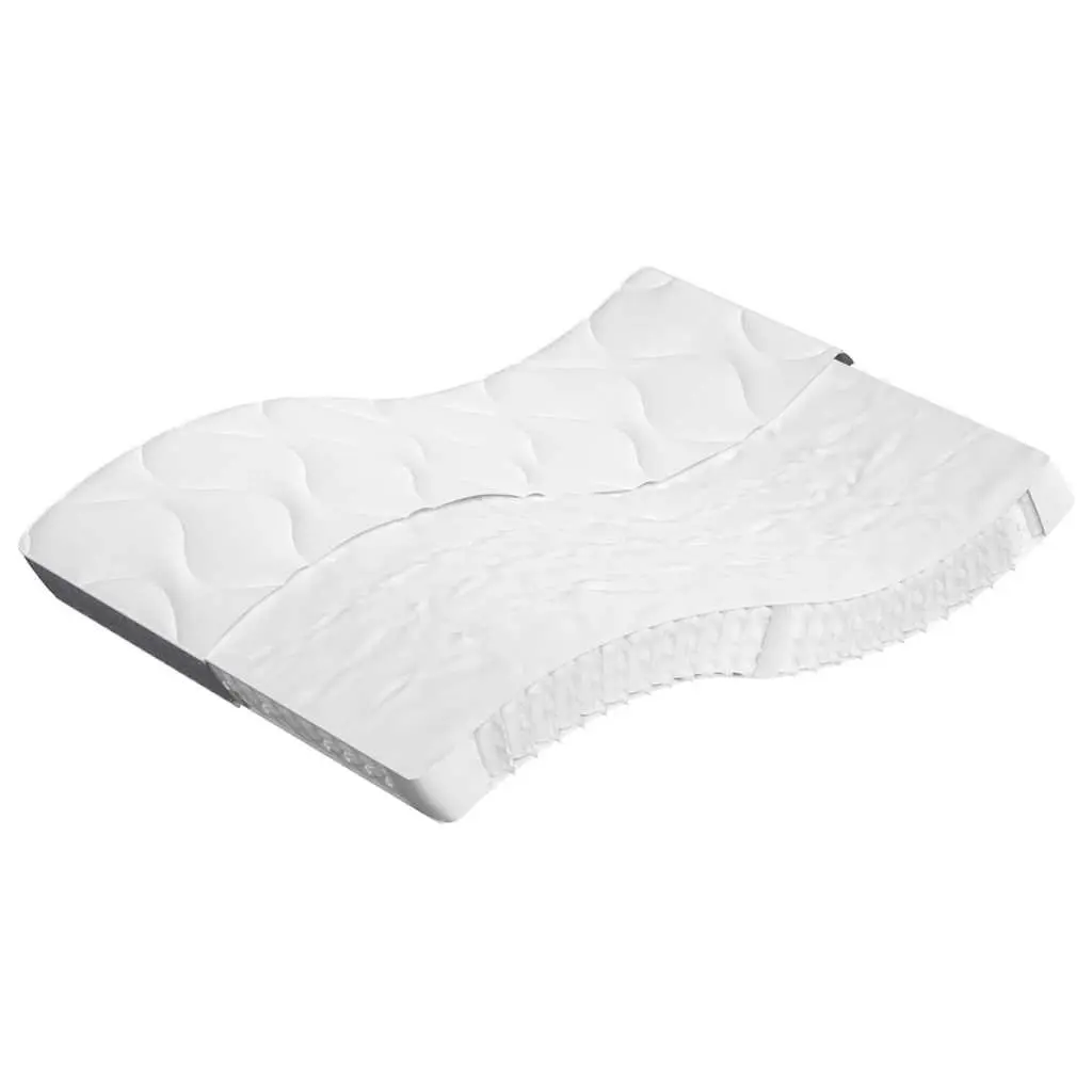 Pocket Spring Mattress Medium Firm 137x190cm White Fabric