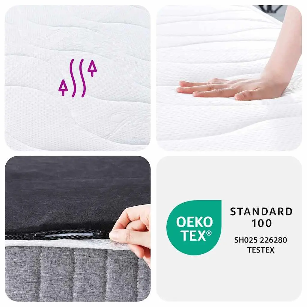 Pocket Spring Mattress Medium Firm 137x190cm White Fabric