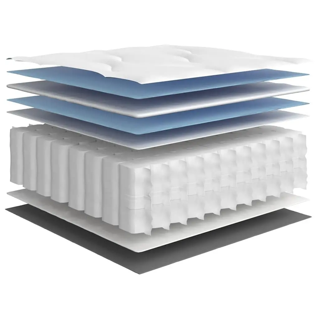 Pocket Spring Mattress Medium Comfort Queen Size 152x203 cm White Fabric-Encased Coils
