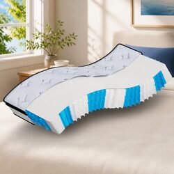 Pocket Spring Mattress Medium 90x190cm Grey Bedroom Sleep Support 7 Zones