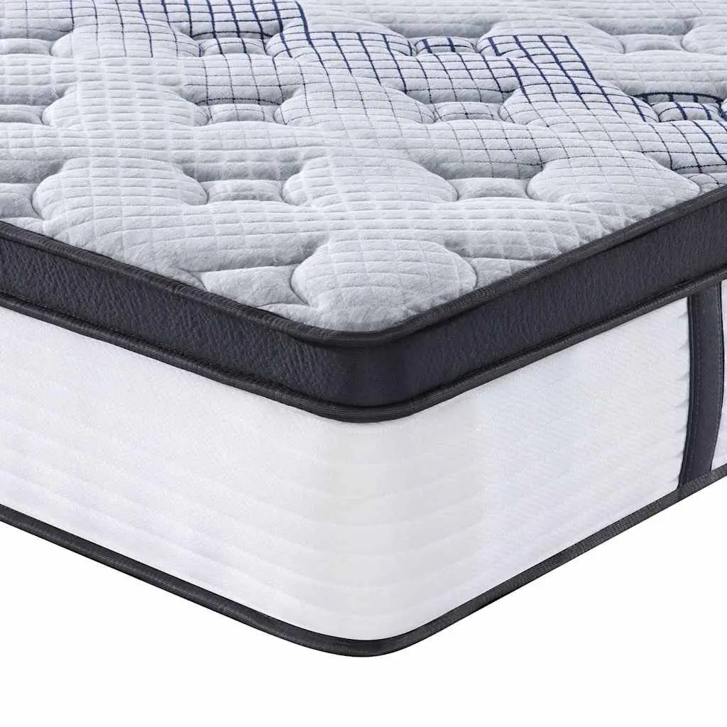 Double Size Pocket Spring Mattress Medium Firm Grey 137x190cm Bedroom Sleep Comfort