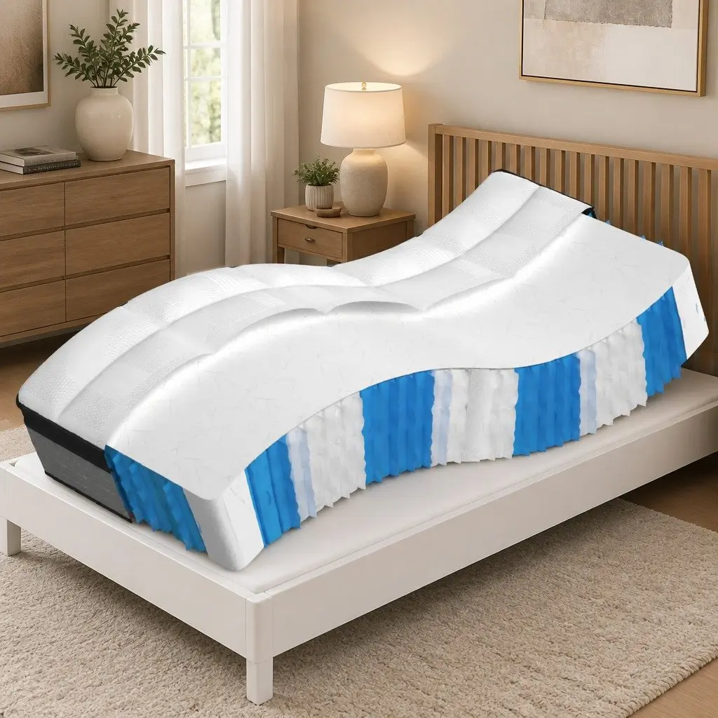 Pocket Spring Mattress Medium Plus 90x190 cm White Sleep Support