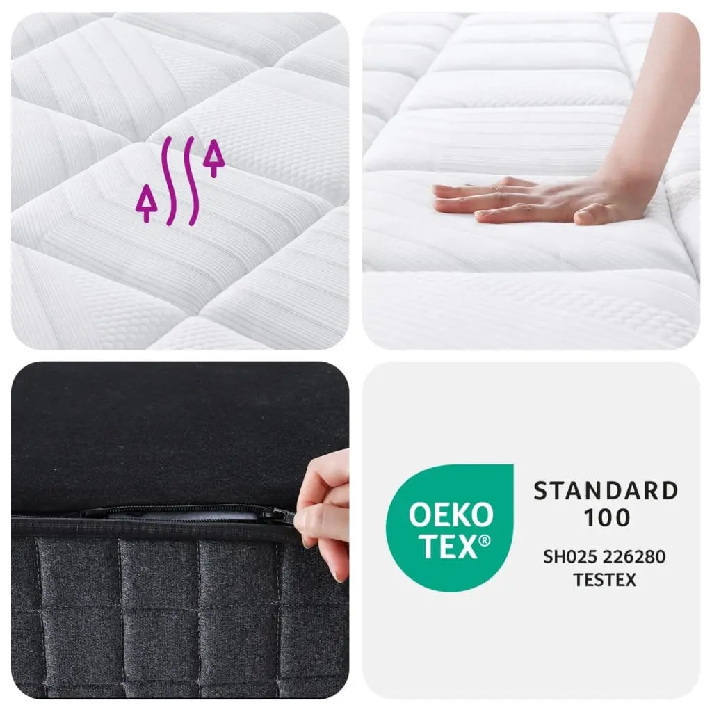 Pocket Spring Mattress Medium Plus 90x190 cm White Sleep Support