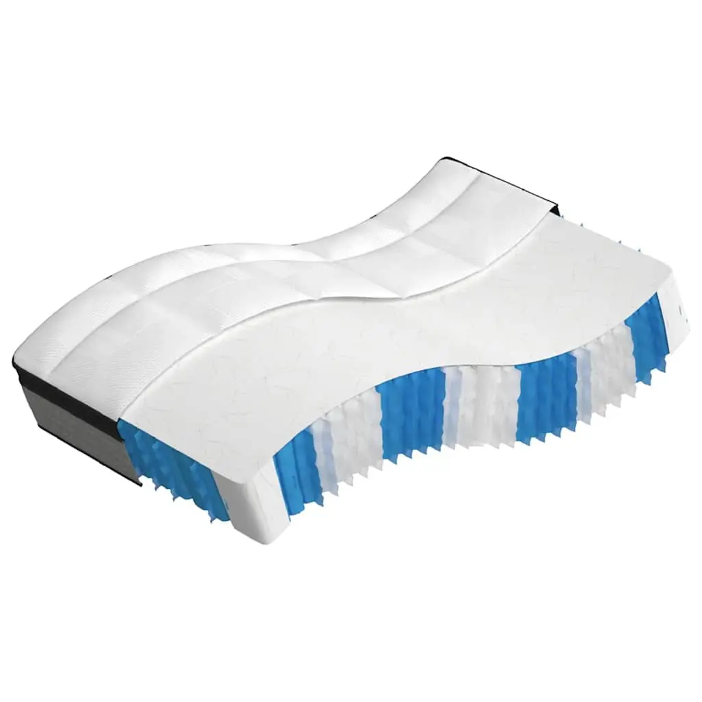 Pocket Spring Mattress Medium Firm Support 107x203cm King Single 7 Zones White