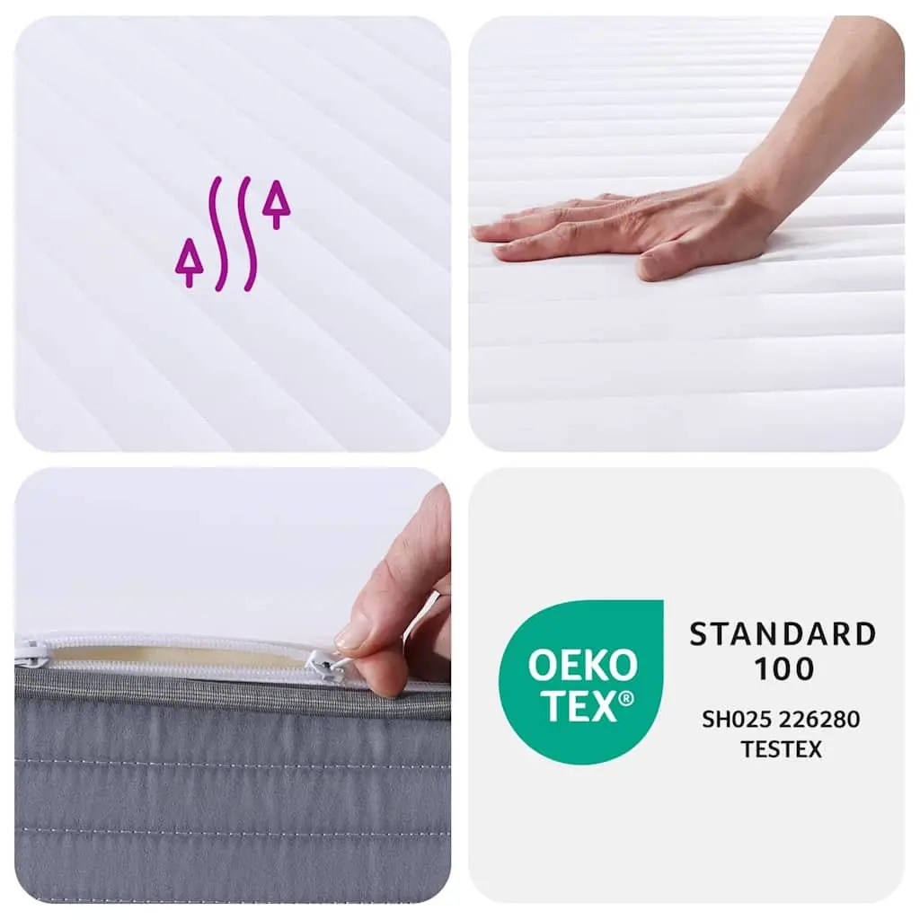 Queen Size Foam Mattress Medium Soft 152x203 cm Double Sided Flippable Bed White