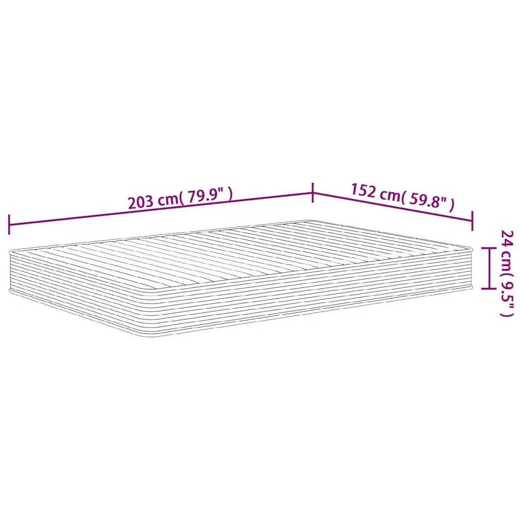 Queen Size Foam Mattress Medium Soft 152x203 cm Double Sided Flippable Bed White