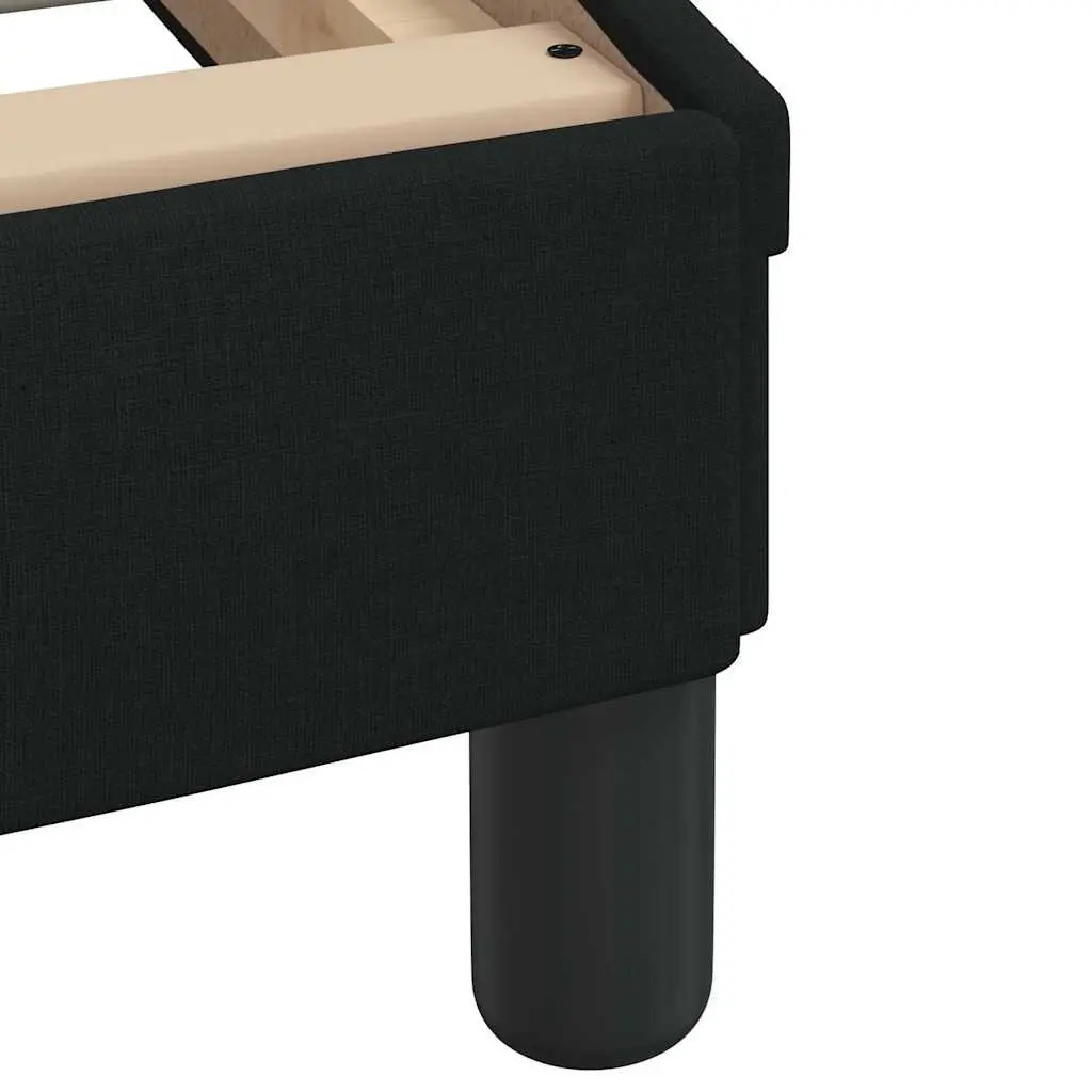 Bed Frame with Headboard Bedroom Furniture 90x190 cm Black Fabric