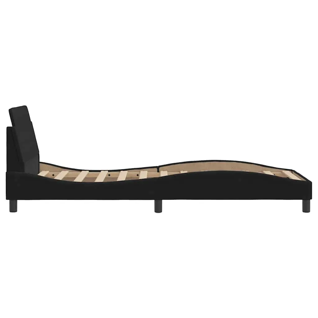 Bed Frame with Headboard Velvet Upholstery 90x190 cm Black
