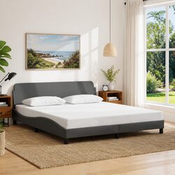 Reliable King Bed Frame 180x200cm Grey Fabric Upholstery