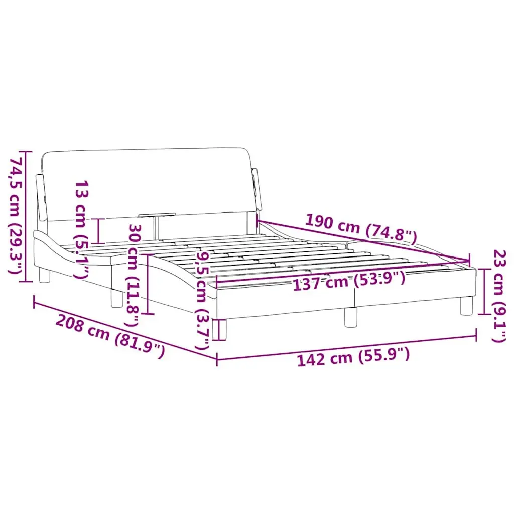 Double Bed Frame with Headboard for Comfort