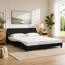 Reliable Queen Bed Frame with Stylish Fabric Headboard