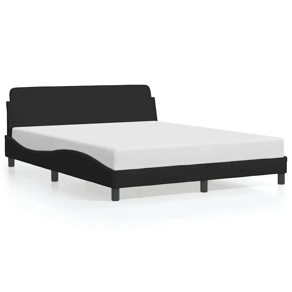 Queen Bed Frame Black Velvet 152x203cm Bedroom Furniture