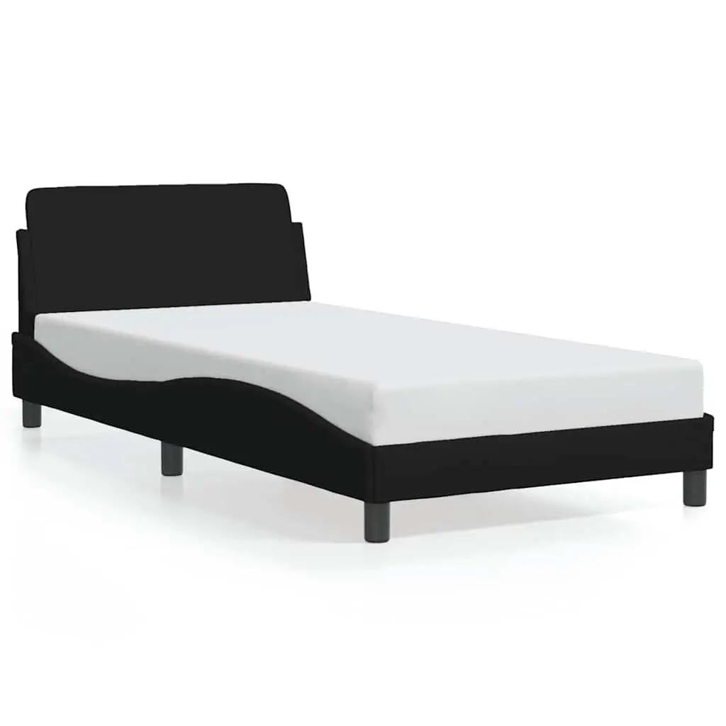 Black King Single Bed Frame with Padded Headboard