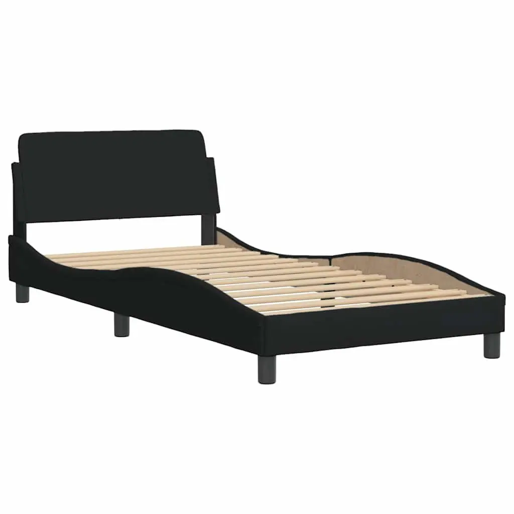 Black King Single Bed Frame with Padded Headboard