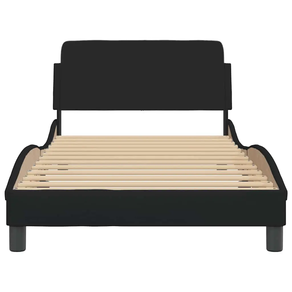 Black King Single Bed Frame with Padded Headboard