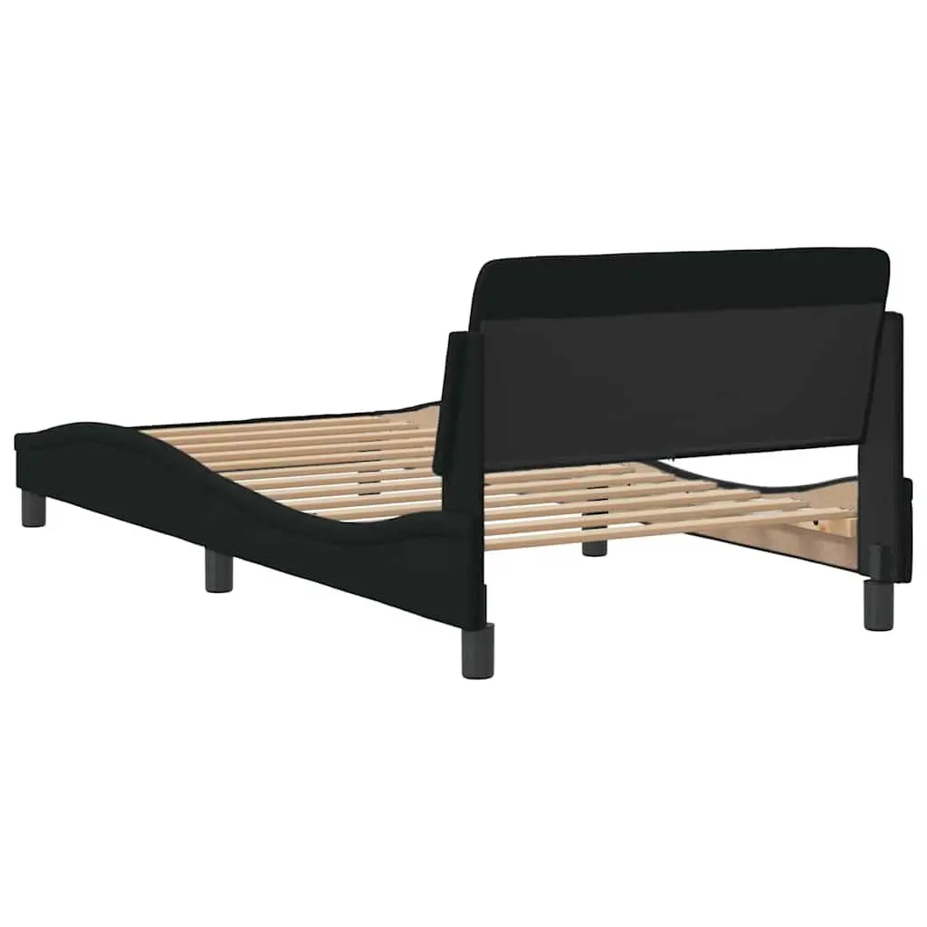 Black King Single Bed Frame with Padded Headboard