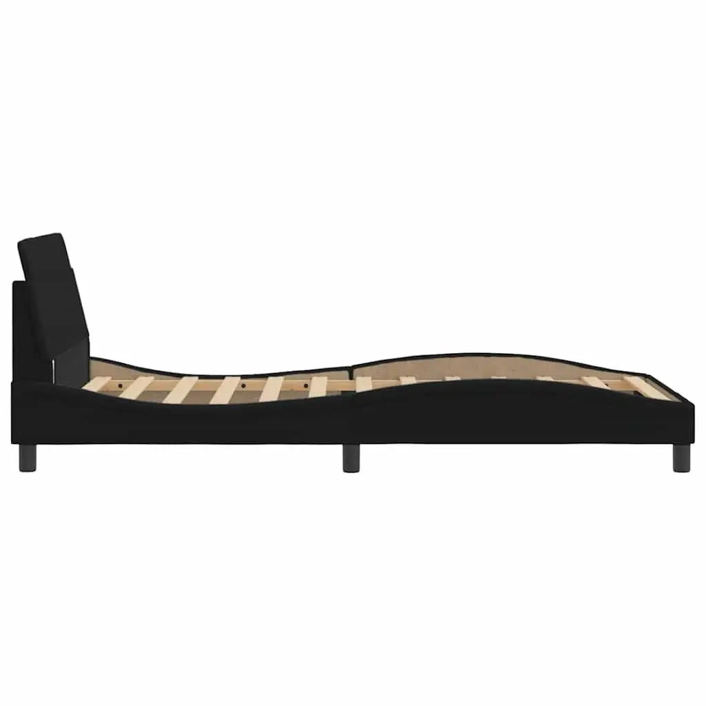 Black King Single Bed Frame with Padded Headboard