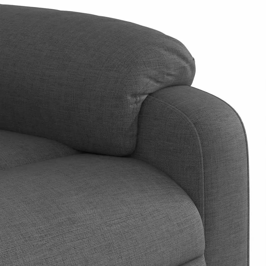 Massage Recliner Chair Manual Reclining Dark Grey Fabric 135 Degrees Vibration Massage
