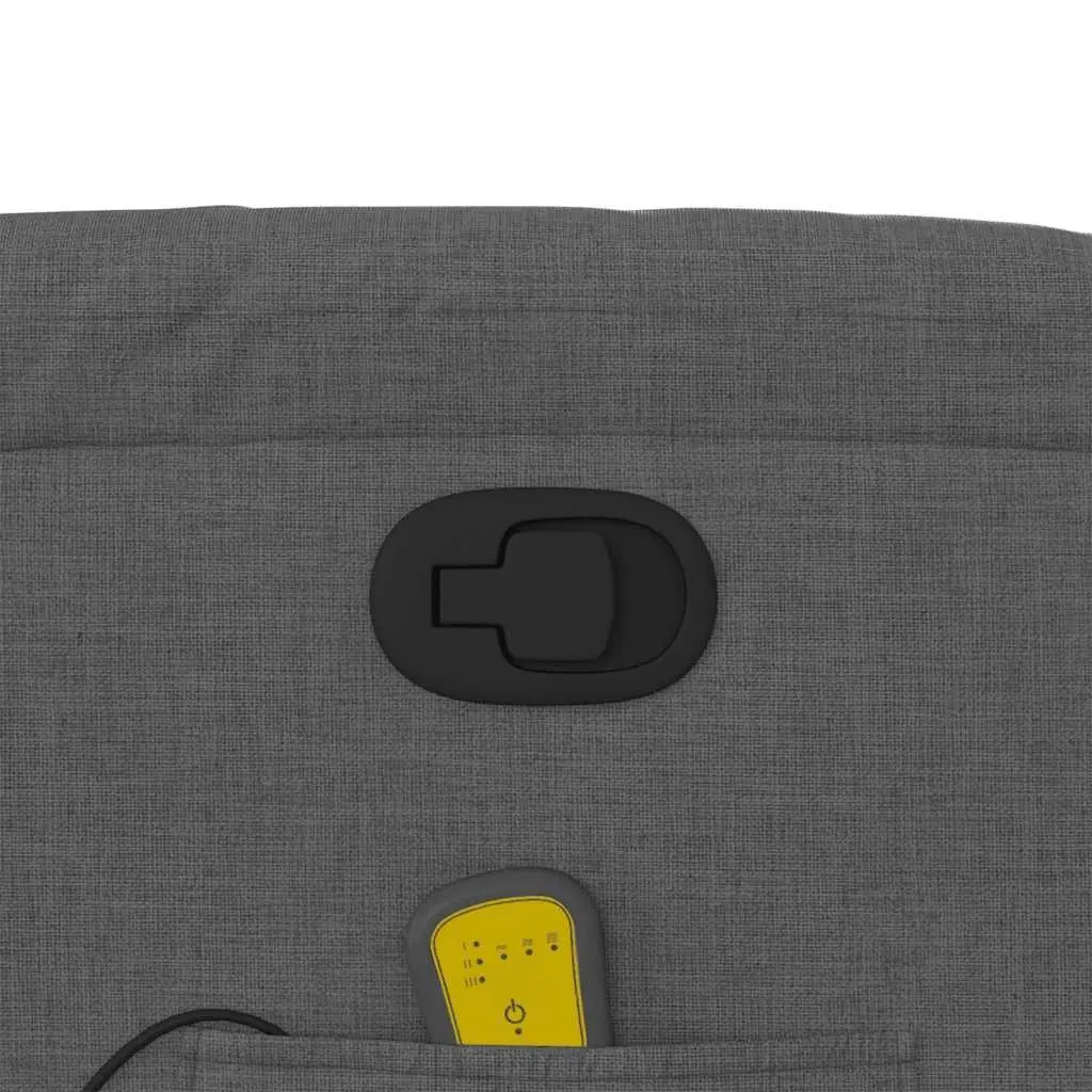 Massage Recliner Chair Manual Reclining Dark Grey Fabric 135 Degrees Vibration Massage