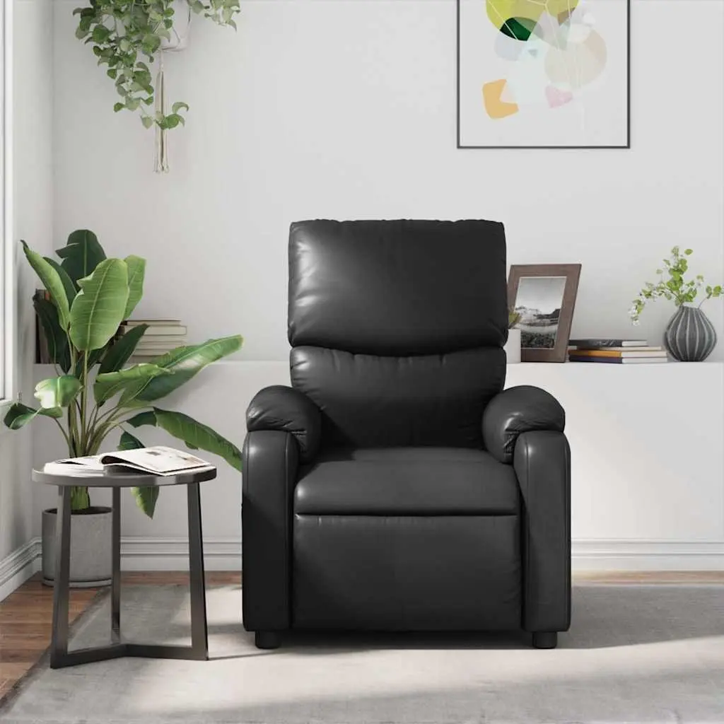 Black Faux Leather Massage Recliner Chair