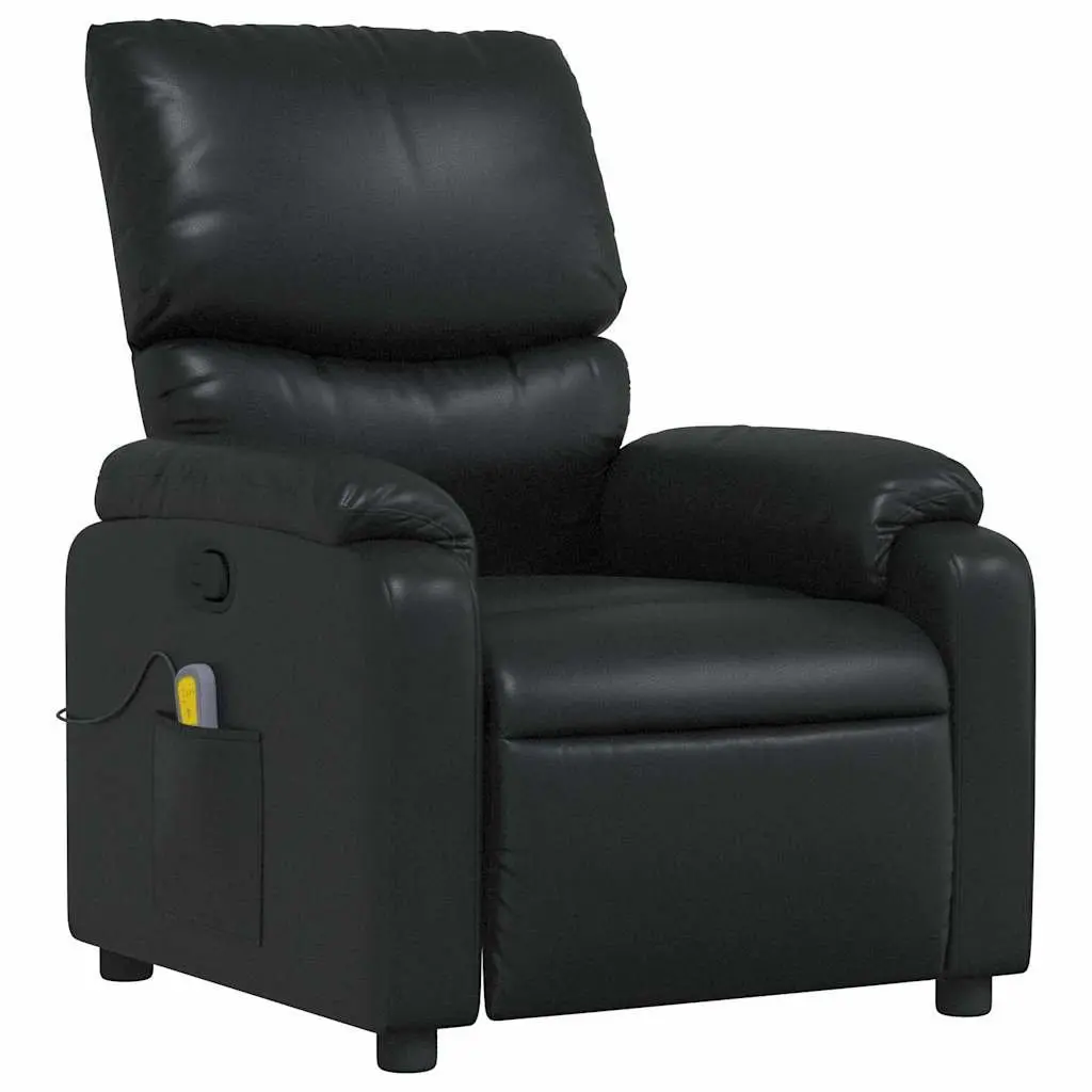 Black Faux Leather Massage Recliner Chair