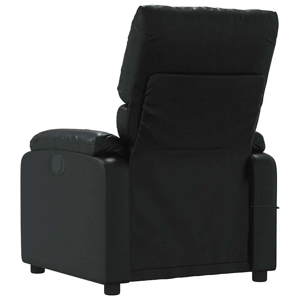 Black Faux Leather Massage Recliner Chair