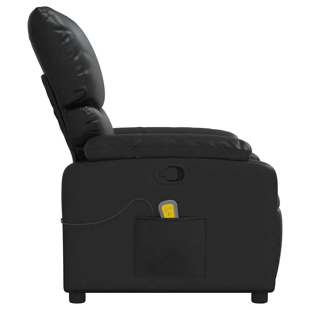 Black Faux Leather Massage Recliner Chair