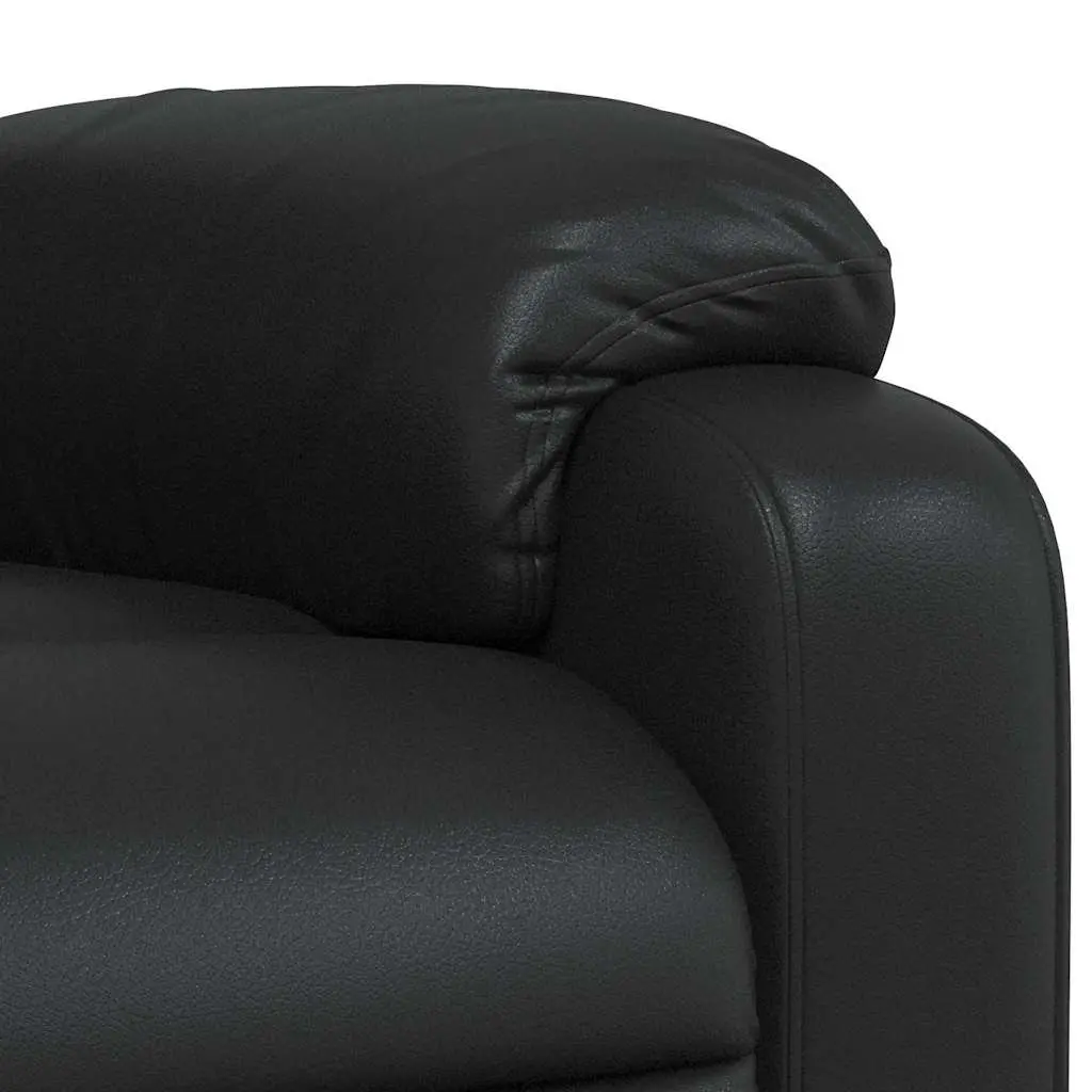 Black Faux Leather Massage Recliner Chair