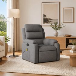 Comfortable Grey Manual Reclining Massage Chair with Side Pocket