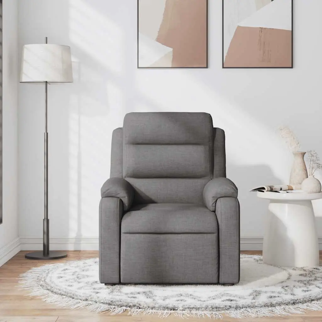 Massage Recliner Chair Manual Reclining 135 Degrees Dark Grey Fabric