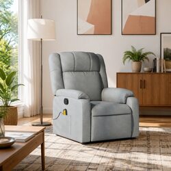 Reliable Light Grey Fabric Massage Recliner Chair