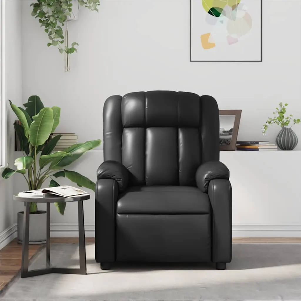 Massage Recliner Chair Manual Reclining Armchair 135 Degrees Black Faux Leather