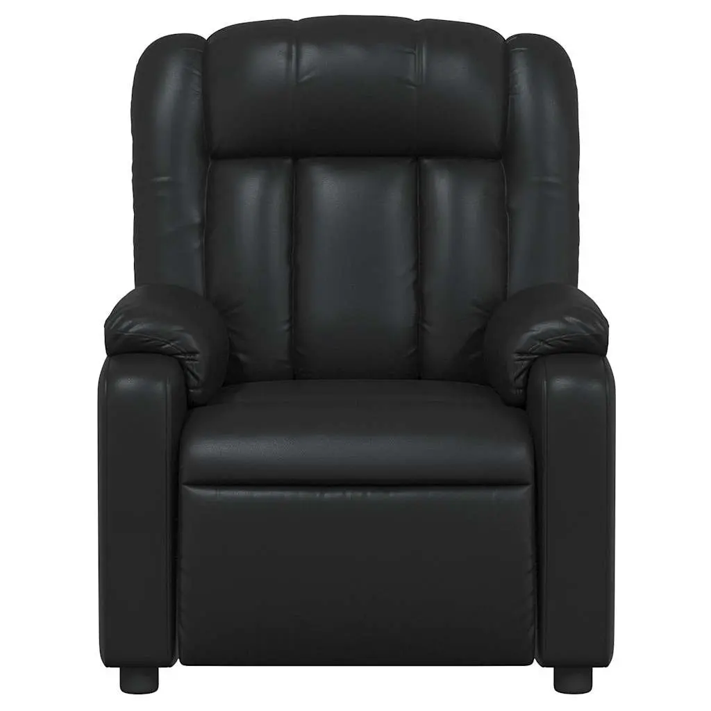 Massage Recliner Chair Manual Reclining Armchair 135 Degrees Black Faux Leather