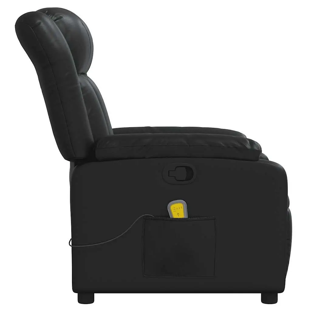 Massage Recliner Chair Manual Reclining Armchair 135 Degrees Black Faux Leather