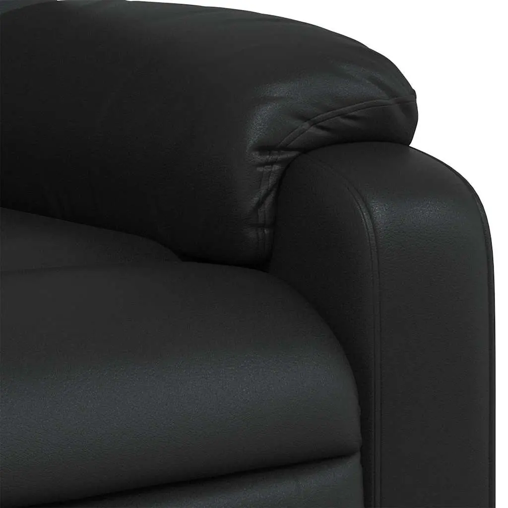 Massage Recliner Chair Manual Reclining Armchair 135 Degrees Black Faux Leather