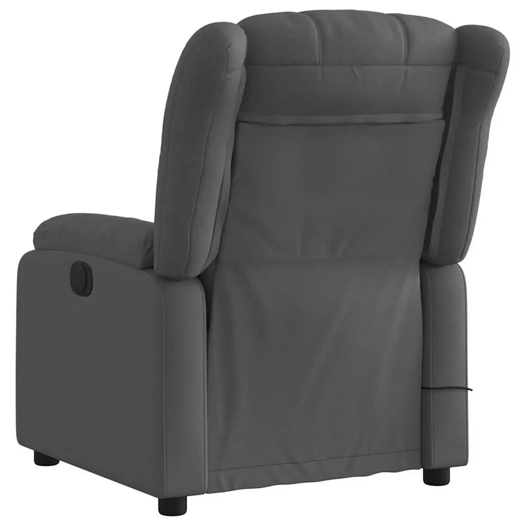 Massage Recliner Chair Manual Recline Armchair Vibration 6 Points Grey Fabric