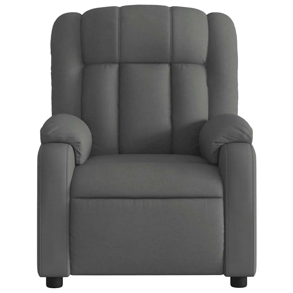 Massage Recliner Chair Manual Recline Armchair Vibration 6 Points Grey Fabric