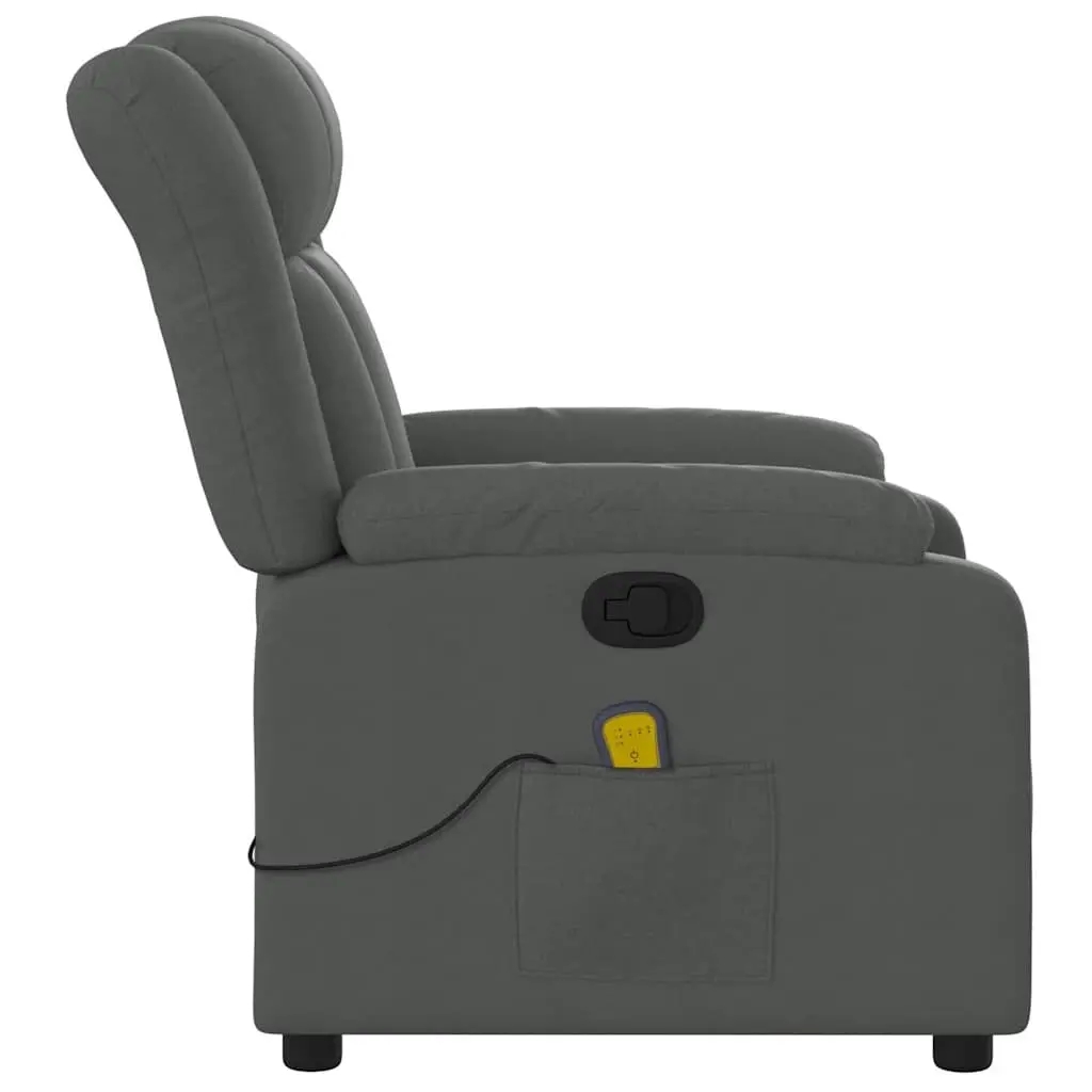 Massage Recliner Chair Manual Recline Armchair Vibration 6 Points Grey Fabric