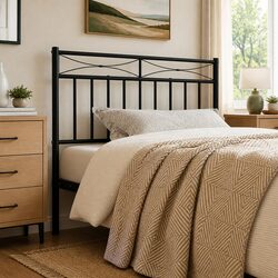 Reliable 90cm Black Metal Headboard for Lasting Use