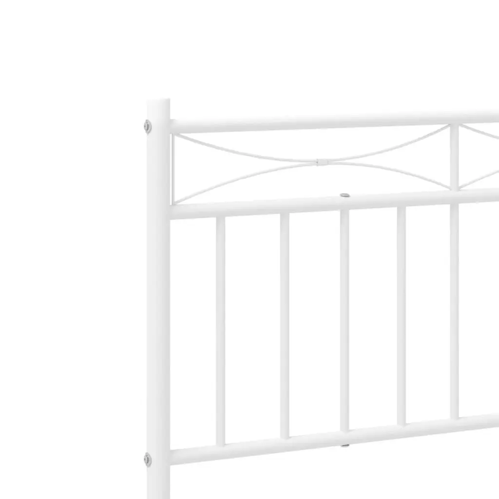 Metal Bed Frame with Headboard 90x190 cm White Steel
